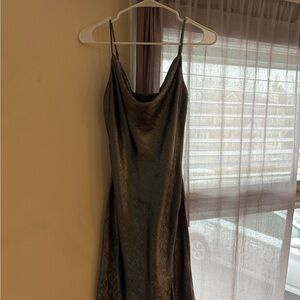 Dynamite Metallic Silver Mini Dress
